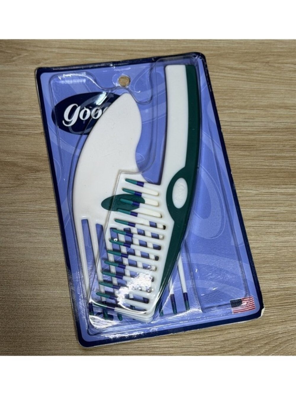 GOODY Super Comb And Small Handle Pick Lift NEW VINTAGE 1999 Green White